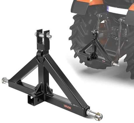 VEVOR Ricevitore a 3 Punti con Ricevitore da 50,8 mm, Attacco Rapido a 3 Punti, Capacità di 1360,7 kg, Adattatore per Barra di Traino per Trattori per Impieghi Gravosi, Compatibile con Kubota