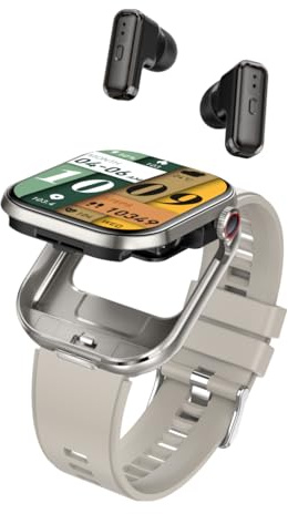 AIEK Reloj inteligente, auriculares Bluetooth integrados, monitor de frecuencia cardíaca/sueño/presión arterial, pantalla táctil grande de 2,02 pulgadas, reloj de fitness para smartphones iOS y