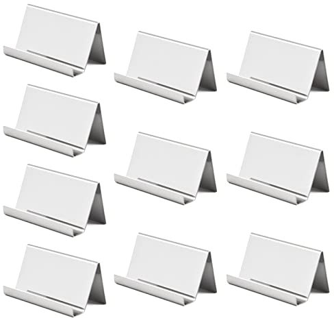 Rudiaoa Lot de 10 porte-cartes de visite en acier inoxydable 304 pour bureau