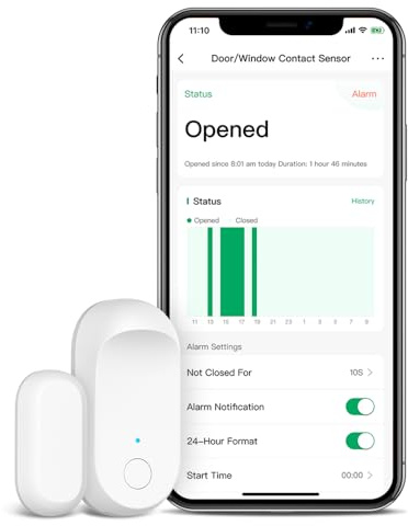 LinknLink Sensore Smart per Porte/Finestre BLE, Sensore di Contatto Senza Fili per Sicurezza Domestica, Avvisi in Tempo Reale sull'App, Automazione Domestica, Compatibile con Alexa e Google Home