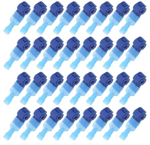 MUSISALY 60 Pairs T-Type Quick Splice Wire Connectors for Electrical Wiring, Blue 0.5-1.5Mm² T Tap Wire Splice Terminals Kit for Automotive and Speaker Applications