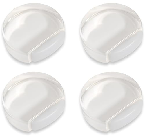 Topes Para Puertas De Suelo Adhesivos Transparentes Pack 4 – Tope Puerta Autoadhesivo Antigolpes Invisible – Topes Puertas Suelo Resistente Para Hogar, Oficina Y Pared - Topes De Puerta (Transparente)