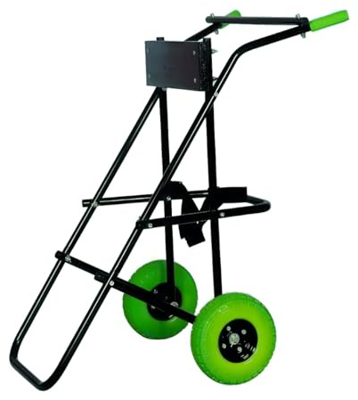 wellenshop Außenborder-Transportwagen bis 60 kg mit PU-Pannenschutzrädern | siehe Beschreibung | Langlebig | Wartungsfrei | Ergonomisch | Für langfristige Nutzung | Für Boot | Farbe: Schwarz