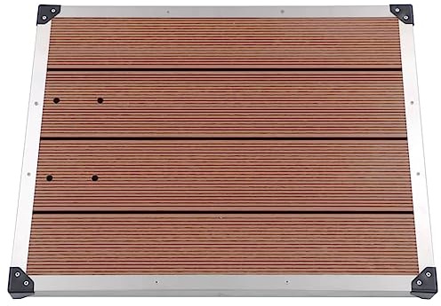 Lumanois Piatto Doccia da Esterni in Acciaio Inox WPC 80x62 cm Marrone, Componenti Doccia,Piatti Doccia, 11.38kg-48202