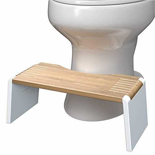 Squatty Potty Stockholm - Taburete plegable de bambú para inodoro (17,78 cm)