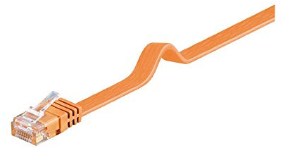 Goobay 96409 CAT 6 Flach-Patchkabel, U/UTP, Orange - Kupfermaterial