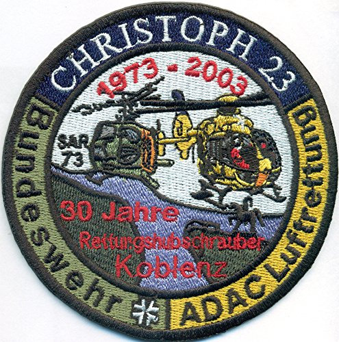Christoph 23 Bundeswehr ADAC Luftrettung 30Jahre Rettungshubschrauber Aufnäher Abzeichen