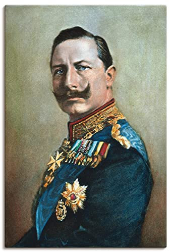 ARTLAND Wanddeko Leinwand Bilder Wandbild 40 x 60 cm Deutschland Preußen Uniform Portrait König Kaiser Wilhelm II L0NI