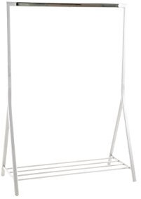 AC Design Furniture Keld Kleiderständer weiß, Garderobenständer mit Ablage, Schlafzimmer, Flurgarderobe aus Metall, 1 Stk.
