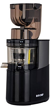 BioChef Altas Entsafter Whole Slow Juicer Pro - Ultra Leistungsstarker Motor, Einfach Gemüse & Früchte Entsaften mit XXL Einfüllschacht, Spülmaschinen Geeignete Einzelteile in Schwarz