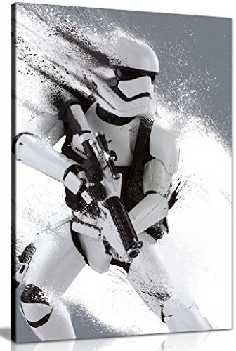 Panther Print Kunstdruck auf Leinwand, Motiv: Star Wars Stormtrooper-Portrait, 61 x 40,6 cm, Schwarz/Weiß