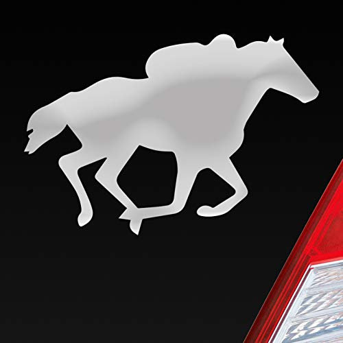 Hellweg Druckerei Reiter Pferd Wettkamp Horse Reiten Jockey Auto Aufkleber Sticker Heckscheibenaufkleber