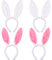 Oreille de Lapin 4 pièces Serre tete Lapin Rose et Blanc Bandeau de Lapin en Peluche pour Cosplay Fournitures de Fête de Pâques