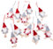 Logbuch-Verlag 12 Wichtel Nikolaus Weihnachten Anhänger 14 cm Geschenkanhänger rot grau weiß Wichtelgeschenk Weihnachtsanhänger