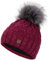 Faera Wintermütze Müttze Damen warm gefüttert mit Bommel Mädchen Bommelmütze Fleecefutter Winter Strickmütze Beanie Herren 33, Farbe:Rot