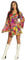 Boland 83879 - Kostüm Floral Fun Hippie, Kleid und Kopftuch, für Damen, Mehrfarbig, Minikleid, Flower-Power, 70er, Verkleidung, Fasching, Mottoparty