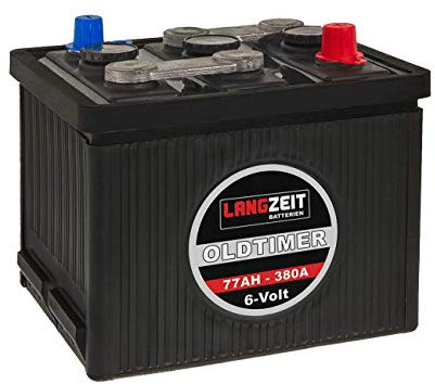 LANGZEIT Autobatterie 6V 77Ah Starterbatterie Oldtimer Batterie 6 Volt 07715