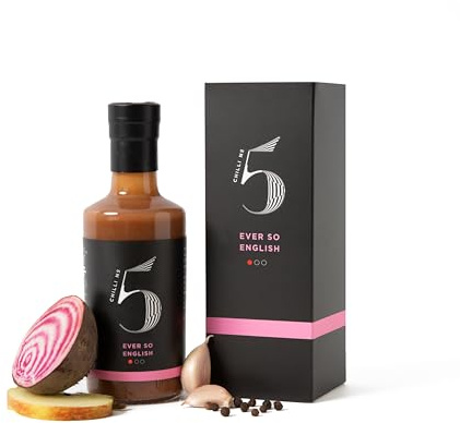 Chilli No. 5 | Ever So English Horseradish Hot Sauce, Exclusive Five Chilli Blend, Healthy Superfoods, Vegan, Gluten Free, No Artificial Colours or Flavourings 200 ml Bottle