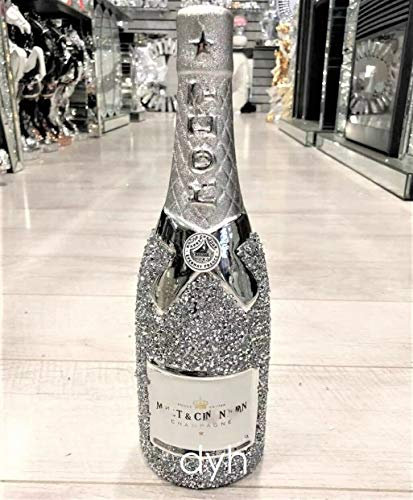 Touch of Vogue TOV® Crushed Diamond Bottle,Glitter figurine shelf sitter, heart, ornament romany