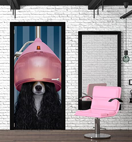 MyMaxxi - Tür bekleben mit Türtapete Türposter Türfolie Selbstklebend 90x200 Beauty 09 - Tür verschönern mit Türfolie - Türaufkleber Türklebefolie Friseur Hund