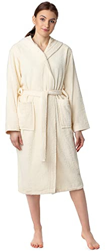 Ladeheid Damen Frottee Bademantel aus 100% Bio-Baumwolle LA40-225 (Ecru (P05), M)
