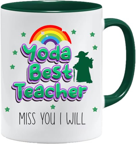 Acen Merchandise Yoda Best Teacher - Juego de taza y caja de regalo para profesores de alumnos | Regalos para profesores | Tazas de Navidad para profesor | Taza ceramica 330ml