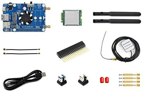 Waveshare SIM7600G-H M.2 4G Hat for Raspberry Pi LTE CAT4 High Speed Global Coverage Multi Band 4G/3G/2G Communication and GNSS Positioning