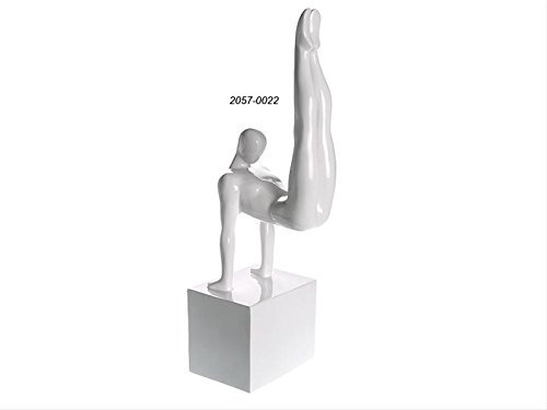 Statue Stilizzata Weiß Schwarz Skulptur Modern Geschenkartikel Sportler CM 37 Art 0022
