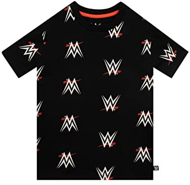 WWE Maglietta per Ragazzi Nero 4-5 Anni