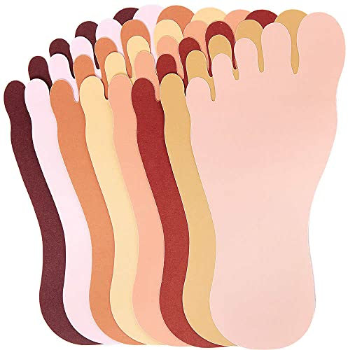 Baker Ross FX244 Hautfarbene Papier Füße-56 Stück, Schaumstoff Füße in 8 verschiedenen Hauttönen, Mittel, [skin tones]