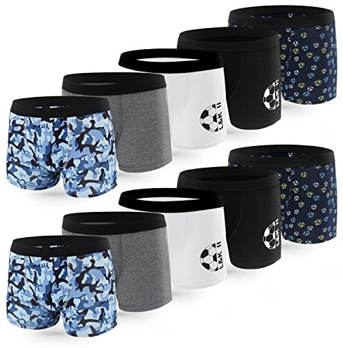 L&K-II Boxershorts Jungen Baumwolle Kinder Unterwäsche Unterhosen Jungen 134 140 10er Pack 1604 UN2
