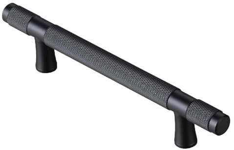 AITITAN 10 Pack Black Cupboard Handles - Knurled, 160mm Hole Spacing (210mm Length) - Black Kitchen & Wardrobe Door Handles