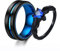 Wycian Ringe Edelstahl Paar, Verlobungsring Schwarzer Stein Fingerring Herz Bandring Edelstahl Zirkonia Saphir Ring Partner Blau Schwarz Trauringe Titanium