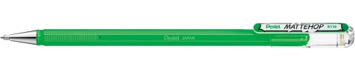 Pentel Mattehop 1.0mm Gel Roller Green - Pack of 12