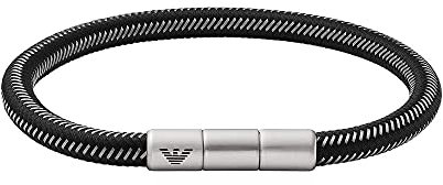 EMPORIO ARMANI Herrenarmband Schmuckplatte Nylon schwarz, EGS2991040