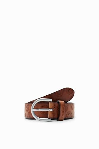 Desigual Women's Embossed Belt, Brown, 85