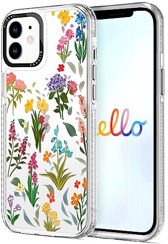 HiiVeet Compatible with iPhone 15 Plus Case, Clear with Pattern TPU Bumper Edge Slim Fashion Shockproof Phone Case Cover Designed for Girl Women Men 6.7 inch - Flowery Jungle