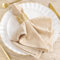 MLMW Leinen-Stoffservietten, Set mit 8 Champagner-Gold, Abendessen, Baumwolle, waschbar, 40,6 x 40,6 cm, für Herbst, Hochzeit, Party, Babyparty, Brautparty, Geburtstag, Tischdekorationen