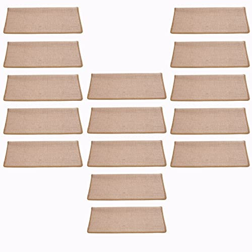 Treppenstufen Antirutschmatte Natur Sisal Selbstklebend, Teppich Antirutschunterlage Matten Modern für HartholzböDen Innen, Läufer Rutschfest für Kinder ältere und Hunde ( Color : Ginger-Square , Size