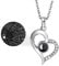 Emibele I Love You in 100 Languages Necklace, Gold Plated Heart Pendant Necklace, Romantic Dainty Silver Necklace Jewelry for Women Mother Girlfriend Wife, Silver
