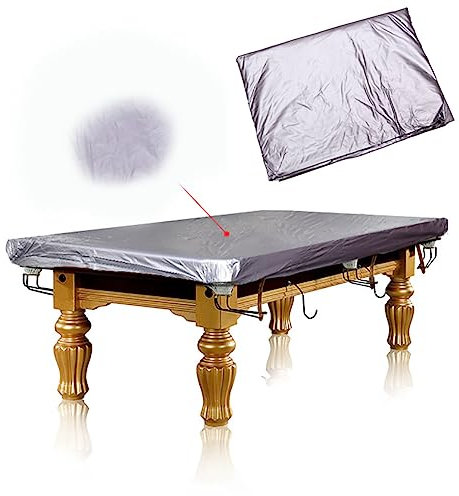 NOGRAX Billardtisch-Staubschutz, Snooker-/Billard-Billardtisch-Abdeckung, 7/8/9/10/12 Fuß Billard-Snooker-Tisch, Starke und langlebige Staubschutzhülle, Silber 10ft