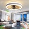YAETIMIN Dimmable 40W Ceiling Fan with Lights with Remote Control APP Modern Flush Mount Reversible Modern Ceiling Fan with Lamp 3000-6500K 6 Speeds for Living Room Bedroom Dining Room Ø40cm