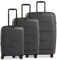 Stratic Straw + Hartschalen-Koffer Trolley Koffer-Set Reisekoffer, nachhaltig, 4 Rollen, erweiterbar, TSA-Schloss (Größe S,M,L,dunkel grau)