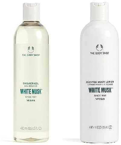 The Body Shop White Musk Lotion and Shower gel 400ml large Fresh, floral iconic scent