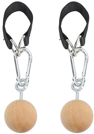 Klimmzugbälle aus Holz Kletter-Pull-Up-Power-Ball-Haltegriffe mit Riemen rutschfeste Handgriffe Krafttrainer Trainingsgerät für Bouldern Pull-Up-Kettlebells Fitness-Workout