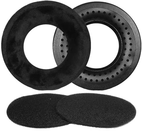 DT 770 Pro Ohrpolster Ersatz DT 990 Pro Ohrpolster Ohrmuschel Kissenbezug kompatibel mit Beyerdynamic DT 990 Pro/DT 770 Pro/DT 880 Pro/DT1990 Pro/DT990/DT770/DT880/DT860/DT660 Kopfhörern (Schwarz)