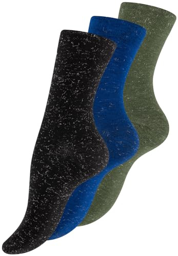 Yenita Glitzersocken für Damen mit Lurex Garn (3 Paar)