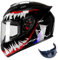 DXDRT Full Face Motorradhelme für Erwachsene Männer Frauen Racing Motocross Helme mit kompatiblen Clear&Tinted Visiere DOT/ECE Modell Genehmigt Street Bike Helm,Venom,XLarge