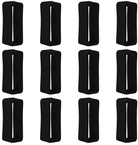 12 Stück Silikon Uhrenarmband Schlaufe Kompatibel mit Coros Pace 3/Apex 2 Pro/Apex Pro/Apex 46mm Verschlussring, 22mm Ersatz Uhrenband Halter Schlaufen Unisex Uhrenverschluss,Schwarz