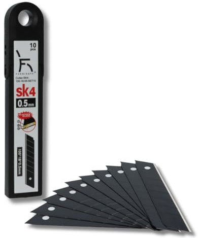FurniSafe Cuttermesser Klingen 100 mm x 18 mm Ersatzklingen Cuttermesser 10 Stück schwarze Klingen für Cuttermesser ultra scharf